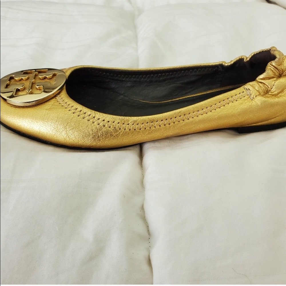 Tory Burch Gold Flats - Picture 4 of 7